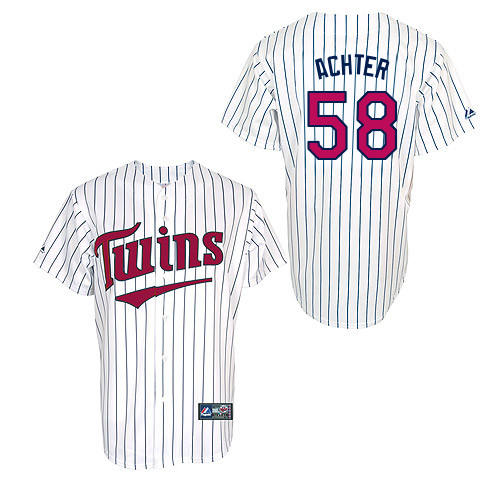 A-J Achter #58 Youth Baseball Jersey-Minnesota Twins Authentic 2014 ALL Star Alternate 3 White Cool Base MLB Jersey